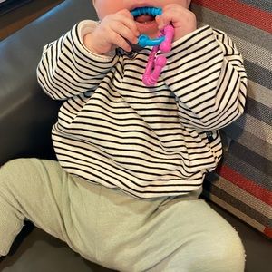 Striped baby sweater
